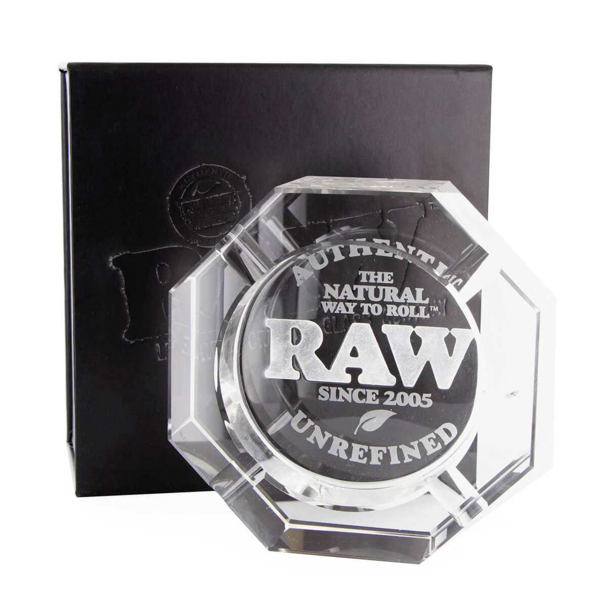 RAW Bleifreier Kristallglas-Aschenbecher + Geschenkbox